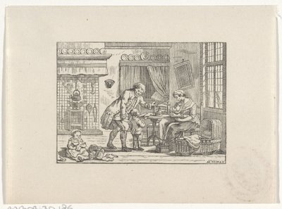 Intérieur avec une famille - Hendrik Numan