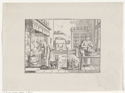 Intérieur de cuisine avec deux femmes au travail - Hendrik Numan