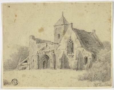 Église de campagne en ruines - Hendrik Pieter Koekkoek