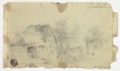 Maison au toit de chaume - Hendrik Pieter Koekkoek