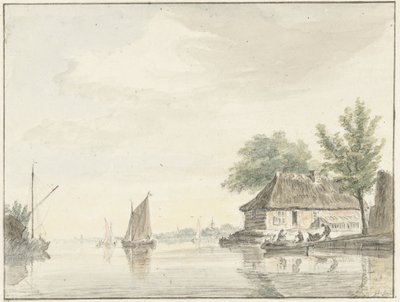 Paysage fluvial avec bateaux à voile - Hendrik Spilman