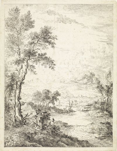 Paysage avec une rivière - Hendrik Tavenier