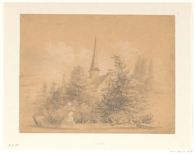 Petite église entre les arbres - Hendrik Valkenburg