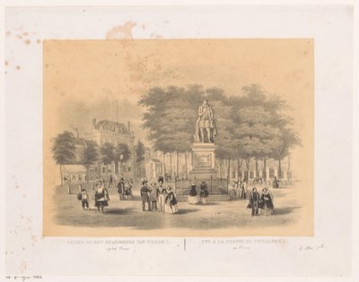 Gezicht op het Plein in Den Haag met standbeeld van Willem I - Hendrik Wilhelmus Last (attributed to)