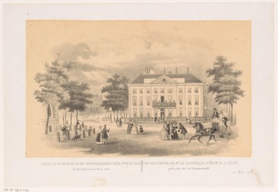 Vue depuis le Tournooiveld sur le Herenlogement de Dordrecht à La Haye vers 1850 - Hendrik Wilhelmus Last (attributed to)