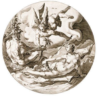 Jour III, La Séparation des Eaux, de la série Les Six Jours de la Création, 1589 - Hendrik after Goltzius