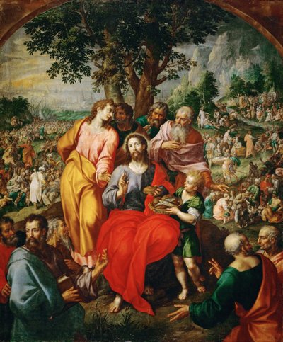 Le miracle des cinq pains et des deux poissons (la multiplication des pains) - Hendrik de Clerck