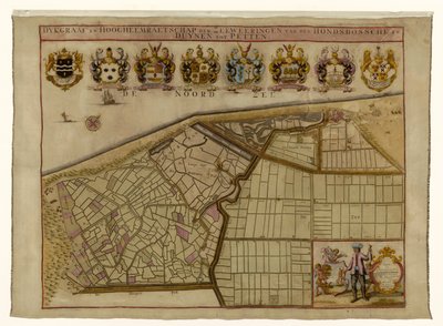 Carte de la digue de Hondsbossche et des dunes près de Petten - Hendrik de Leth