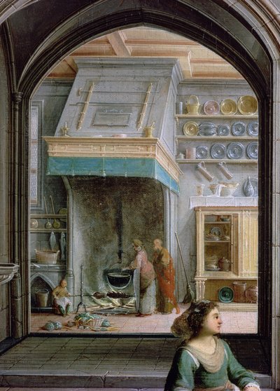 Christ dans la maison de Marthe et Marie (détail de la cuisine, 1620) - Hendrik the Younger Steenwyck