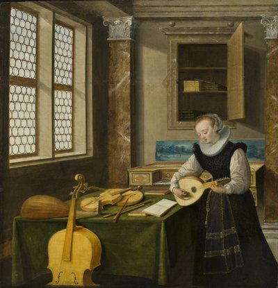 Dame jouant du luth - Hendrik van (c.1580 1649) Steenwyk