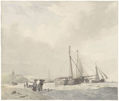 Vue de la plage de Scheveningen - Hendrikus van de Sande Bakhuyzen