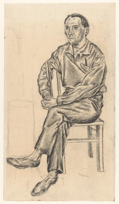Homme assis sur une chaise - Henk Henriët (signed by artist)