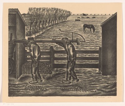 Paysans avec une pompe - Henk Henriët