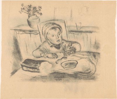 Enfant avec bonnet à table - Henk Henriët