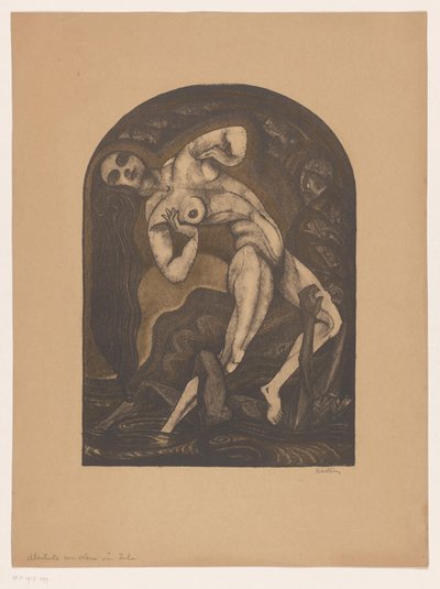 Femme nue debout sur un homme couché (Illustration pour Nana de Zola) - Henk Schilling