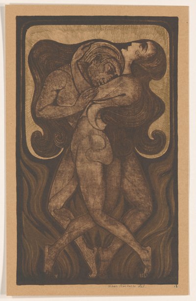 Homme et femme nus entrelacés - Henk Schilling