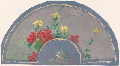 Éventail avec des coquelicots - Henri-Charles Guérard