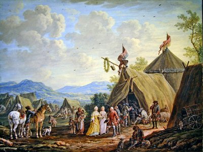 Visite à un camp militaire - Henri Desire van Blarenberghe