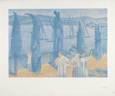 La Promenade Ou Les Cypres - Henri Edmond Cross