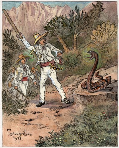 Attaque de serpent - Henri Garnier Tanconville
