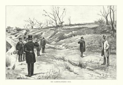 Le duel Gambetta-Fourtou (gravure) - Henri-Louis Dupray