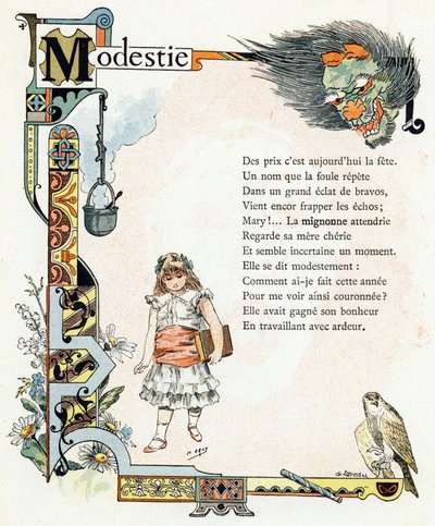 Illustration pour "Alphabet des bons exemples", c.1890 - Henri (1858 1924) Gray