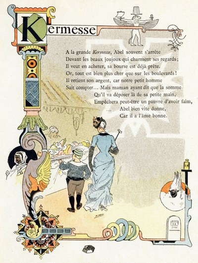 Illustration pour "Alphabet des bons exemples", vers 1890 - Henri (1858 1924) Gray