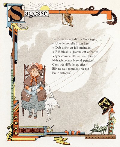 Illustration pour "Alphabet des bons exemples", c.1890 (gravure) - Henri (1858 1924) Gray