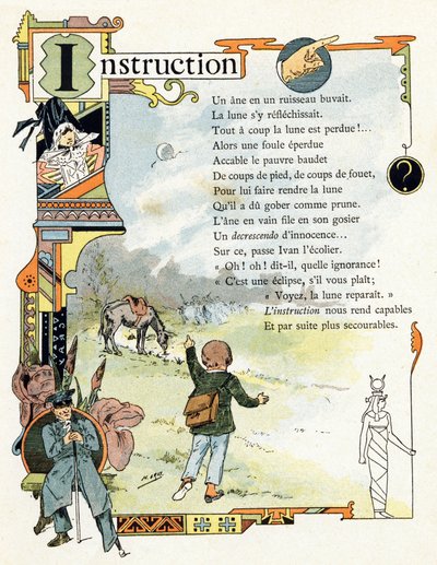 Illustration pour "Alphabet des bons exemples", c.1890 - Henri (1858 1924) Gray