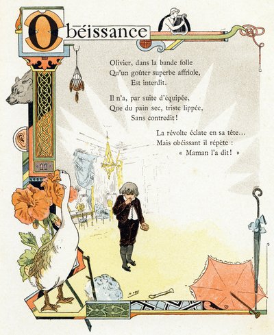 Illustration pour "Alphabet des bons exemples", c.1890 - Henri (1858 1924) Gray