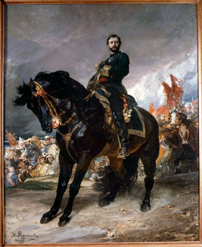 Révolution de septembre (Gloriosa) : « Général Juan Prim (1843-1871) chevauchant devant Madrid, à la tête des insurgés de la Révolution espagnole le 8 octobre » - Henri Alexandre Georges Regnault