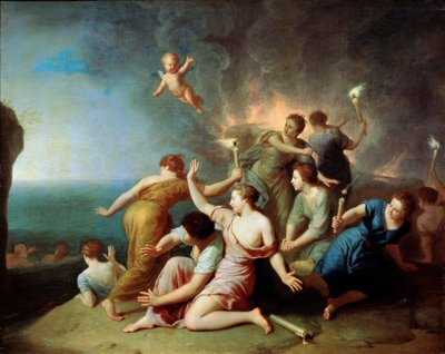 Nymphes brûlant le navire de Télémaque, 1746 - Henri Antoine de Favannes