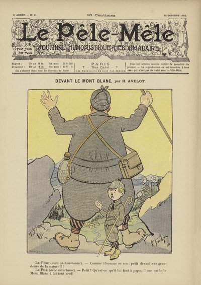 Devant le Mont Blanc. Illustration pour Le Pêle-Mêle, 1902 - Henri Avelot