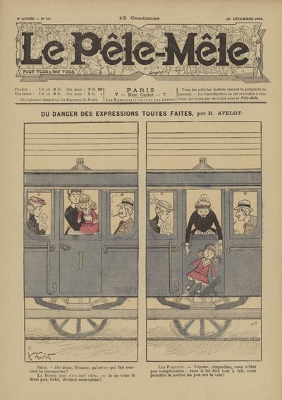 Du danger des expressions toutes faites. Illustration pour Le Pêle-Mêle, 1902 - Henri Avelot