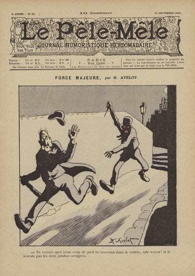 Force majeure. Illustration pour Le Pêle-Mêle, 1902 - Henri Avelot