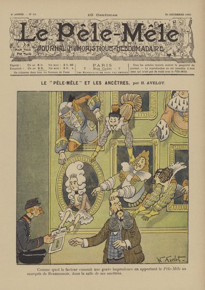 Le Pêle-Mêle et les ancêtres. Illustration pour Le Pêle-Mêle, 1902 - Henri Avelot