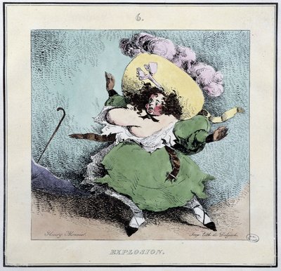 Explosion de corset - dans « Esquisses parisiennes » par Henri Monnier, éd. Delpech, Paris - Henri Bonaventure Monnier