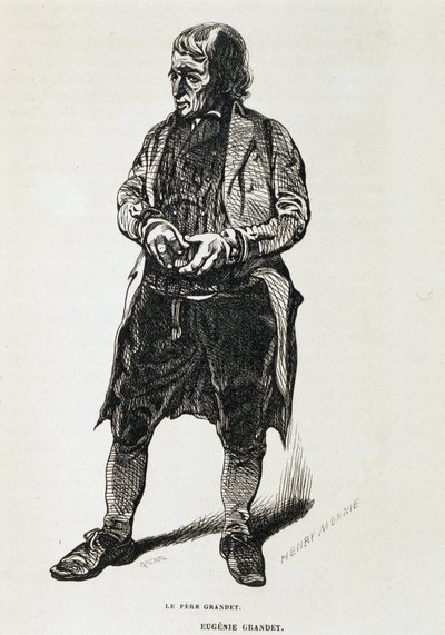 Le père Grandet - dans "Eugénie Grandet" de Balzac, ill. Henri Monnier, édition originale de 1843 - Henri Bonaventure Monnier