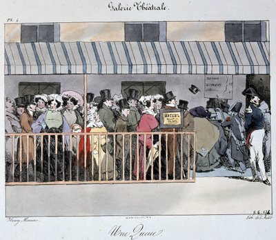 Galerie du Théâtre : une queue à l