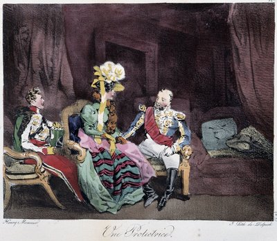 Une protectrice - dans « Esquisses parisiennes » par Henri Monnier, éd. Delpech, Paris - Henri Bonaventure Monnier