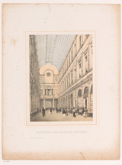 Intérieur des galeries royales Saint-Hubert à Bruxelles - Henri Borremans (attributed to)