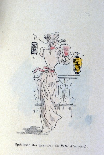 Une femme avec des lanternes en papier - Henri Boutet