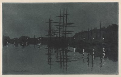 Effet de lune à Dieppe - Henri Charles Guérard