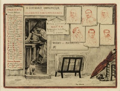 Portraits de messieurs de Lesseps, Coppée, général Pittié, de Bornier, Henri Martin, Mis de Cherville - Henri Charles Guérard