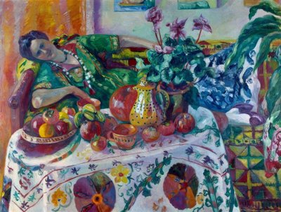 Jeanne allongée sur un canapé, ou La petite odalisque - Henri Charles Manguin