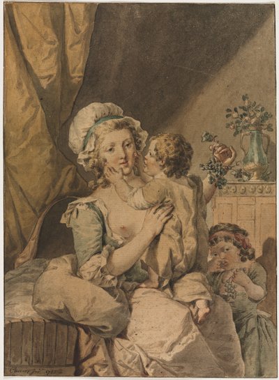 Mère avec deux enfants - Henri Chevaux
