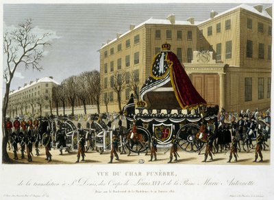 Char funéraire de la translation de Louis XVI et Marie Antoinette à Saint Denis le 21 janvier - Henri Courvoisier Voisin