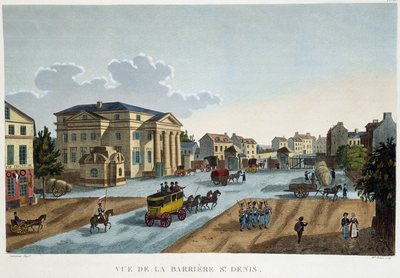 La barrière Saint-Denis, vers 1827 - dans "Vues de Paris" par Courvoisier - Henri Courvoisier Voisin