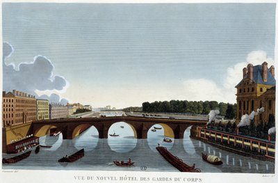 Pont Royal et nouvel hôtel des gardes du corps - Paris par Courvoisier - Henri Courvoisier Voisin