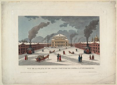 Le Théâtre Impérial Bolchoï Kamenny de Saint-Pétersbourg, vers 1811 - Henri Courvoisier Voisin